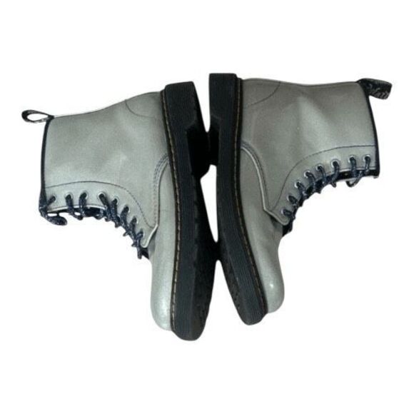 Dr. Martens 1460 J Youth Boots Beige Iridescent Combat US 3 Patent Leather - Picture 5 of 10